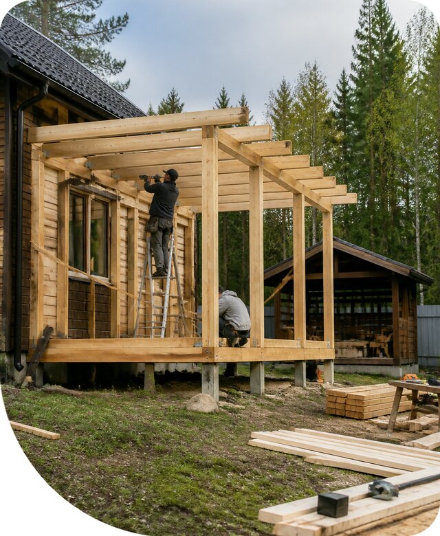 Строительство пристроек и построек на участке в Кушве